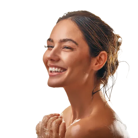 woman in shower